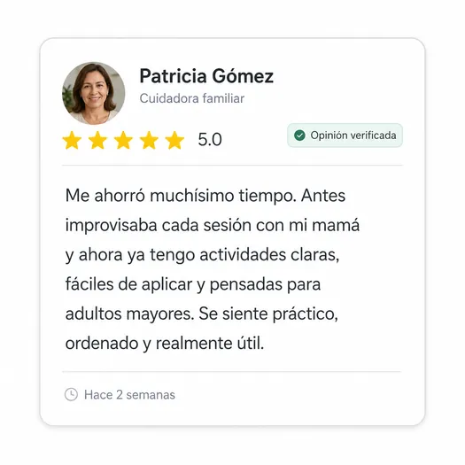 Reseña de Patricia Gómez sobre Actividades Para Adultos Mayores